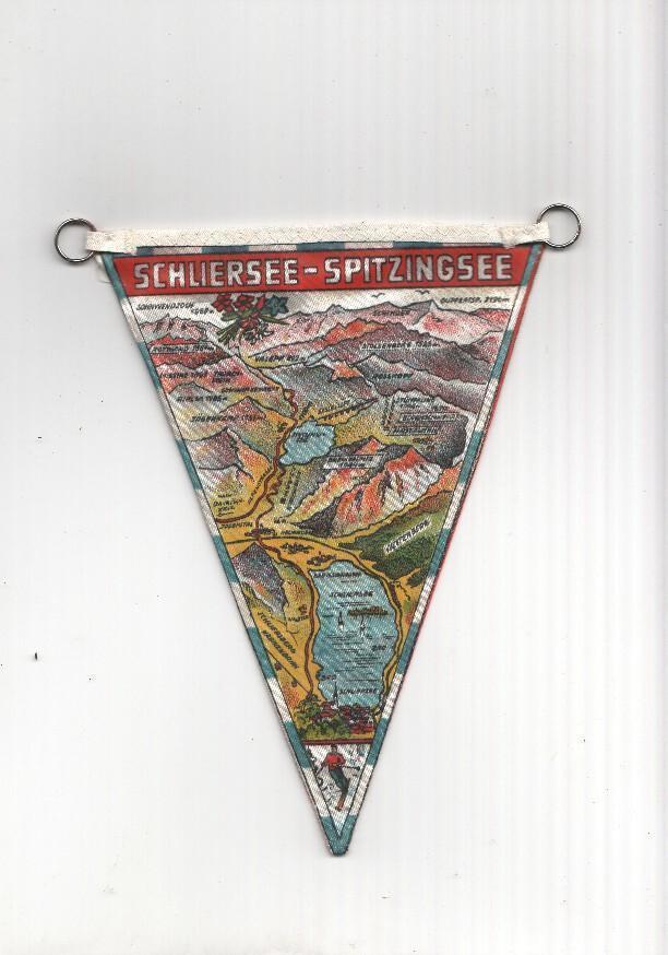 BANDERIN: SCHLIERSEE - SPITZINGSEE, Alemania: Ilustracion de mapa e ilustracion de las localidades. 