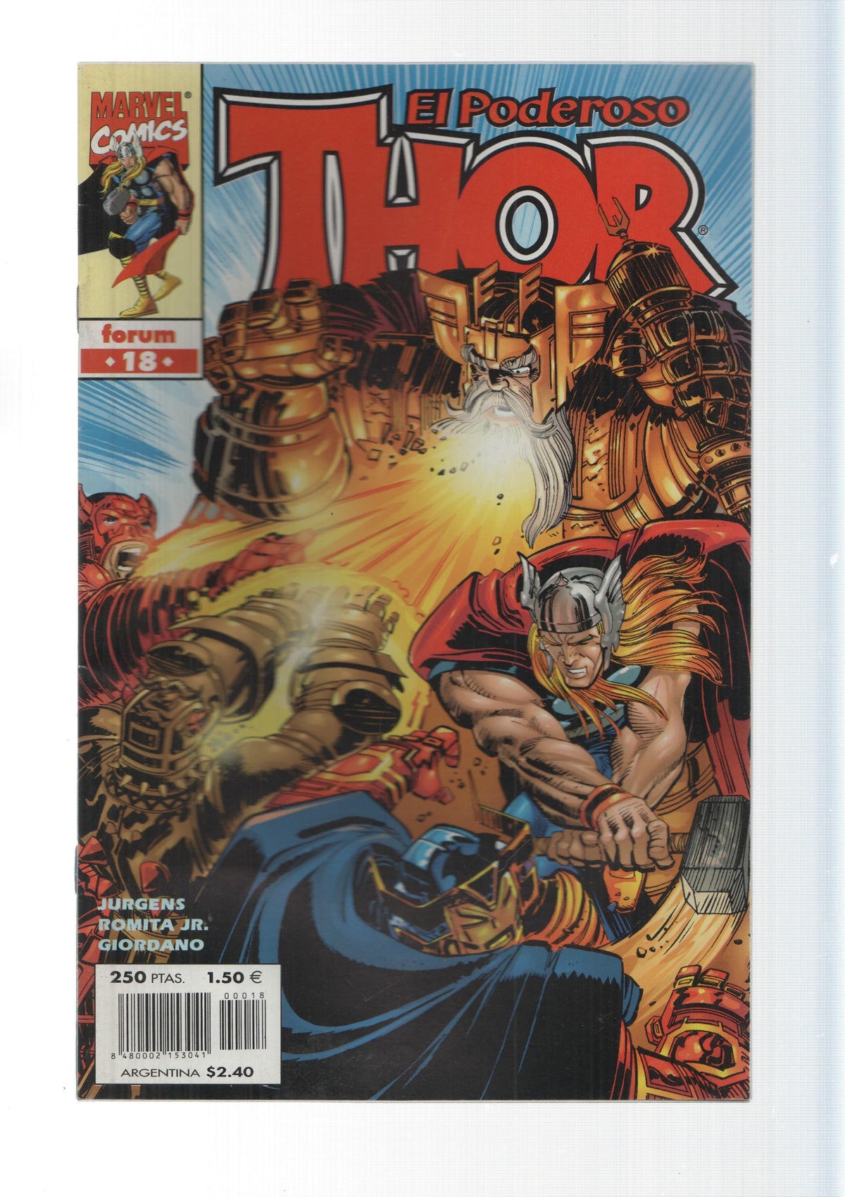 Planeta-De Agostini: Los Mortiferos Talismanes Vivientes - El Poderoso Thor  vol. 4, numero 18. Marvel Comics