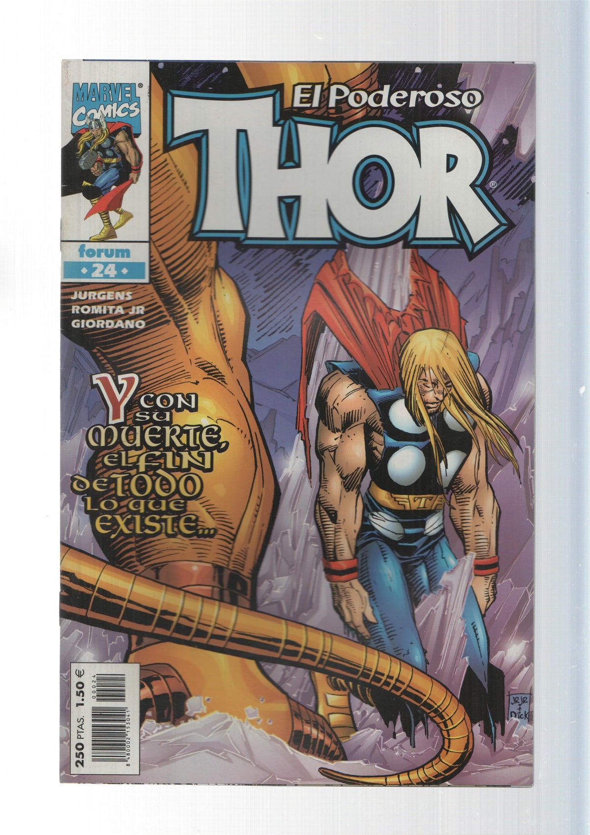 Planeta-De Agostini: Lagrimas por los caidos - El Poderoso Thor  vol. 4, numero 24. Marvel Comics