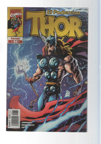 Planeta-De Agostini: Cuando caen los Dioses - El Poderoso Thor  vol. 4, numero 34. Marvel Comics