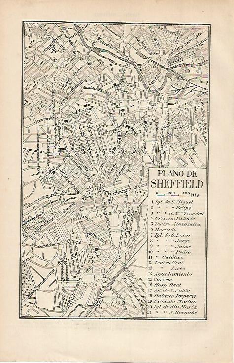 LAMINA ESPASA 774: Plano de Sheffield Inglaterra