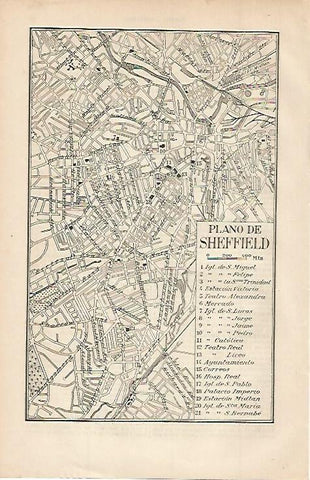 LAMINA ESPASA 774: Plano de Sheffield Inglaterra