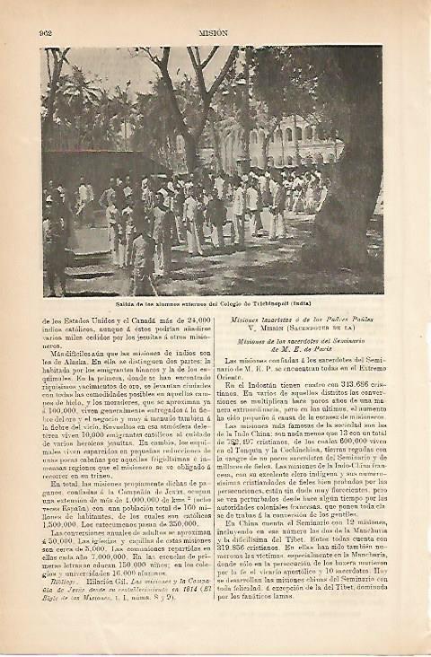 LAMINA ESPASA 5266: Colegio de Trichinopoli India
