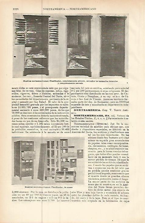 LAMINA ESPASA 9553: Muebles de Estados Unidos