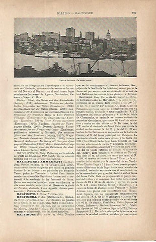 LAMINA ESPASA 9709: Vista de Baltimore Estados Unidos