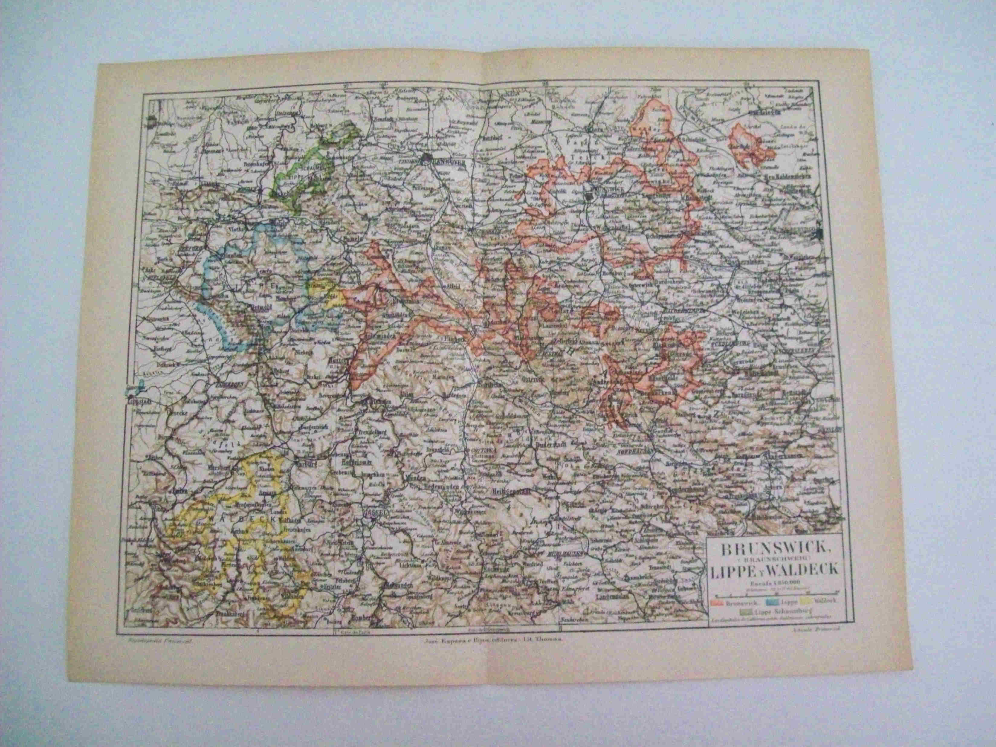 LAMINA ESPASA Alemania 11813: Mapa de Brunswick Alemania