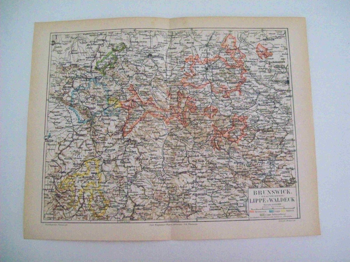 LAMINA ESPASA Alemania 11813: Mapa de Brunswick Alemania