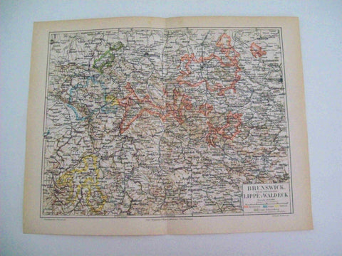 LAMINA ESPASA Alemania 11813: Mapa de Brunswick Alemania