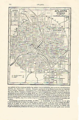 LAMINA ESPASA 12961: Plano de Atlanta Estados Unidos