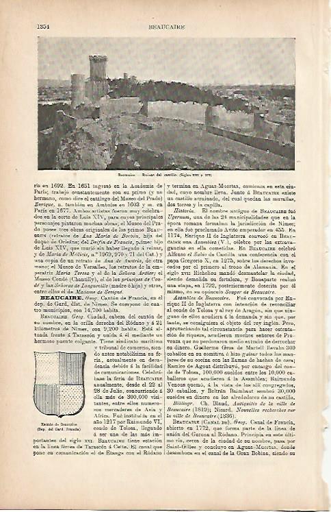 LAMINA ESPASA 9857: Casstillo de Beaucaire Francia