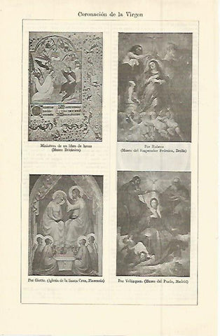 LAMINA ESPASA 15014: Coronacion de la Virgen por Velazquez Giotto y Ruben