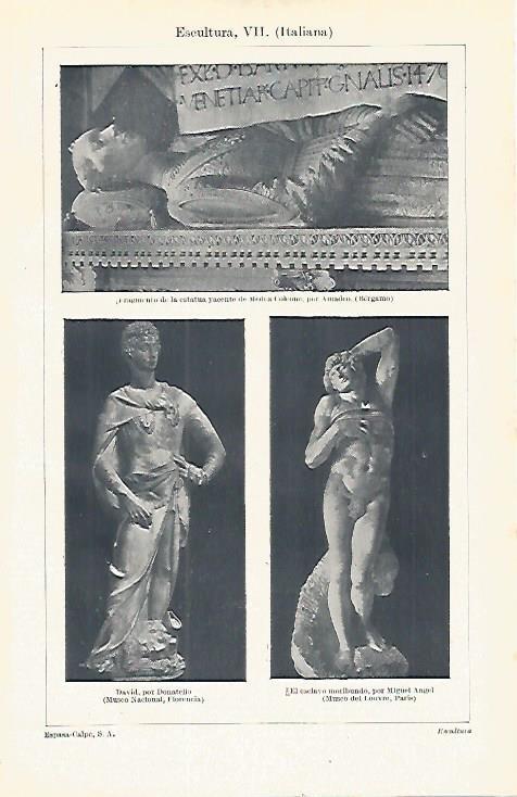 LAMINA ESPASA 16661: Escultura de Italia