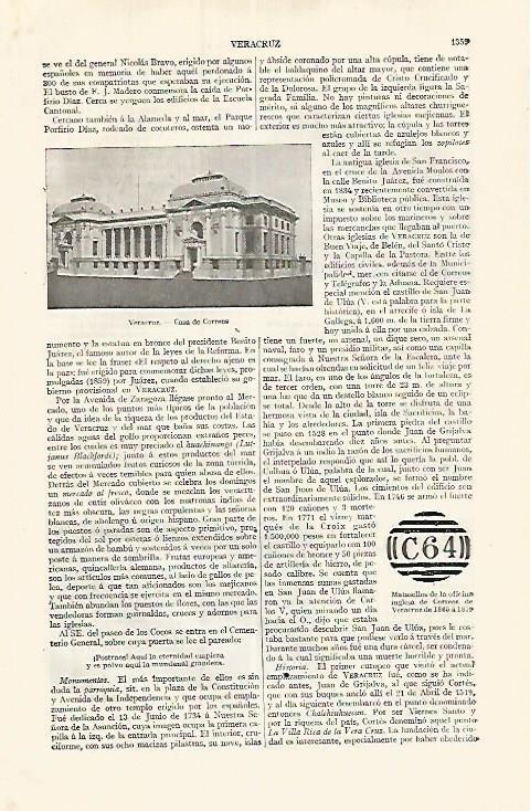 LAMINA ESPASA 17544: Casa de Correos en Veracruz Mejico
