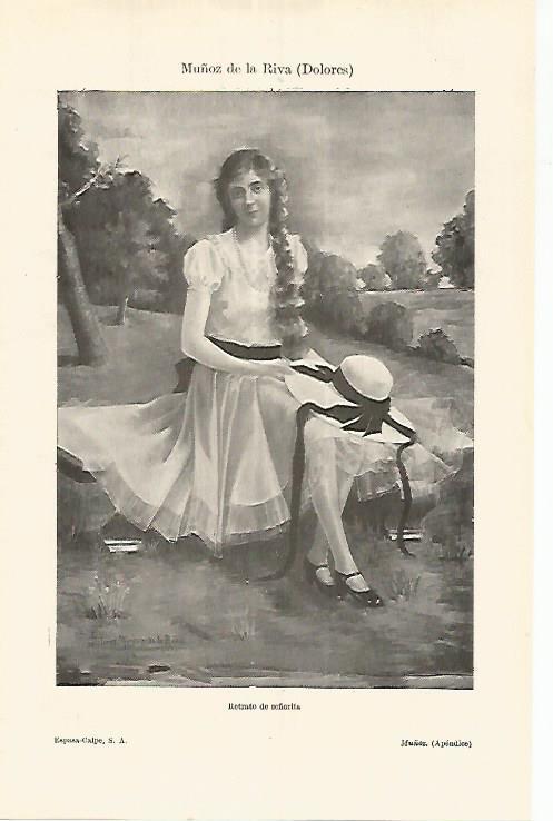 LAMINA ESPASA 17672:Retrato de señorita por Dolores Muñoz de la Riva