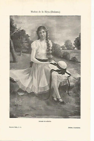 LAMINA ESPASA 17672:Retrato de señorita por Dolores Muñoz de la Riva