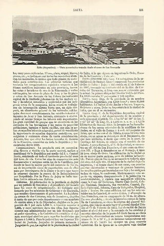 LAMINA ESPASA 18208: Vista de Salta Argentina