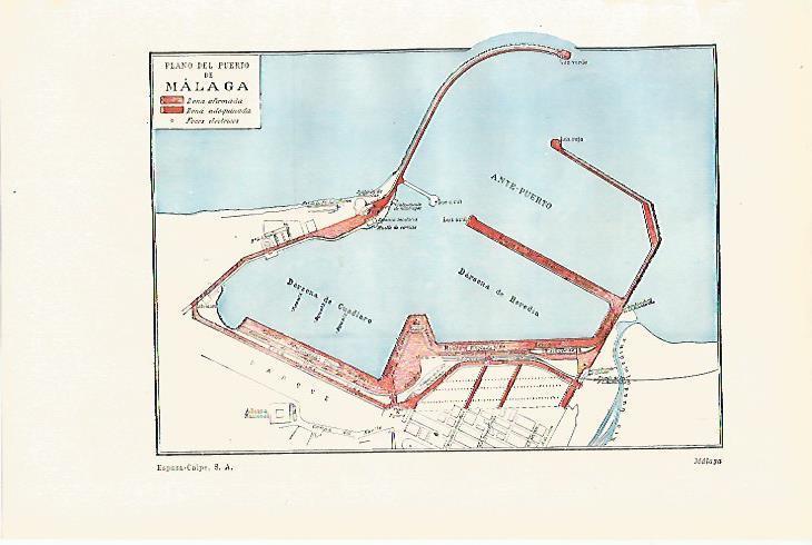 LAMINA ESPASA 18550: Plano del puerto de Malaga