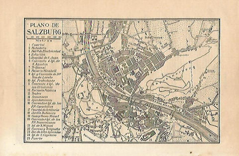 LAMINA ESPASA 18227: Plano de Salzburg Austria