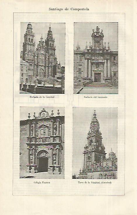 LAMINA ESPASA 12264: Vistas de Santiago de Compostela