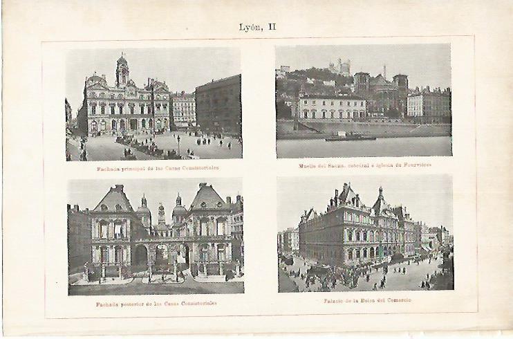 LAMINA ESPASA 1767: Vistas de Lyon Francia