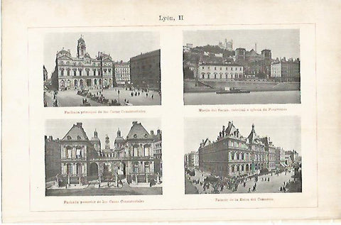 LAMINA ESPASA 1767: Vistas de Lyon Francia