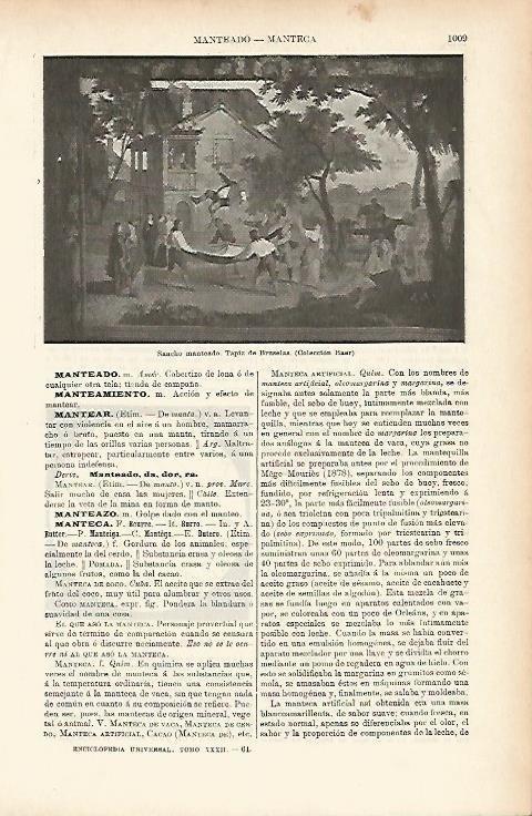LAMINA ESPASA 3991: Sancho manteado. Tapiz de Bruselas