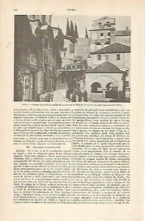 LAMINA ESPASA 600: Monasterio de Killindar Serbia