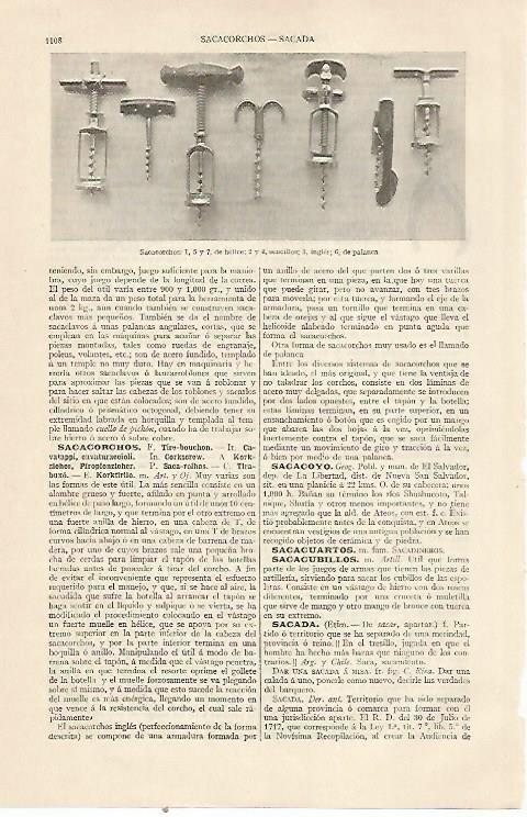 LAMINA ESPASA 22898: Sacacorchos