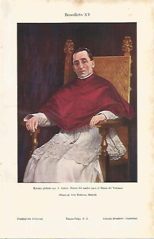 LAMINA ESPASA 8147: Benedicto XV por A. Fabres