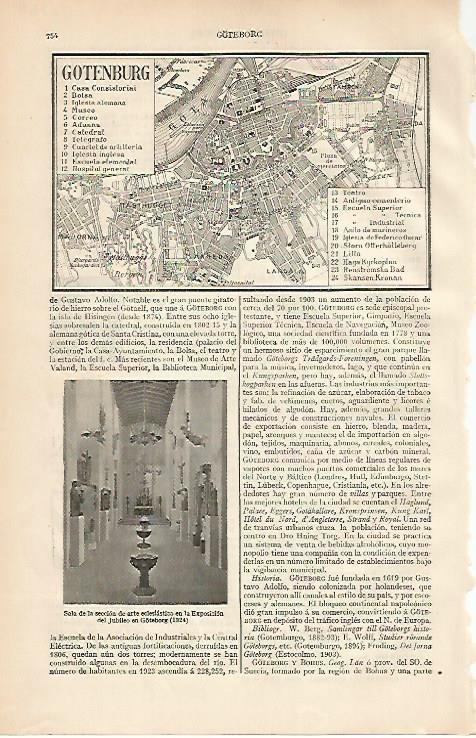 LAMINA ESPASA 2137: Plano de Gotenburg Suecia
