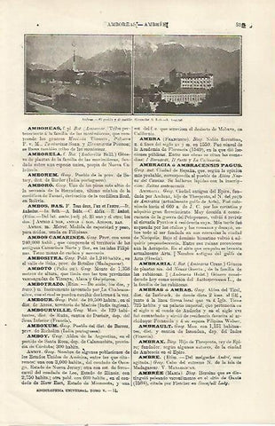 LAMINA ESPASA 23662: Pueblo y castillo de Ambras