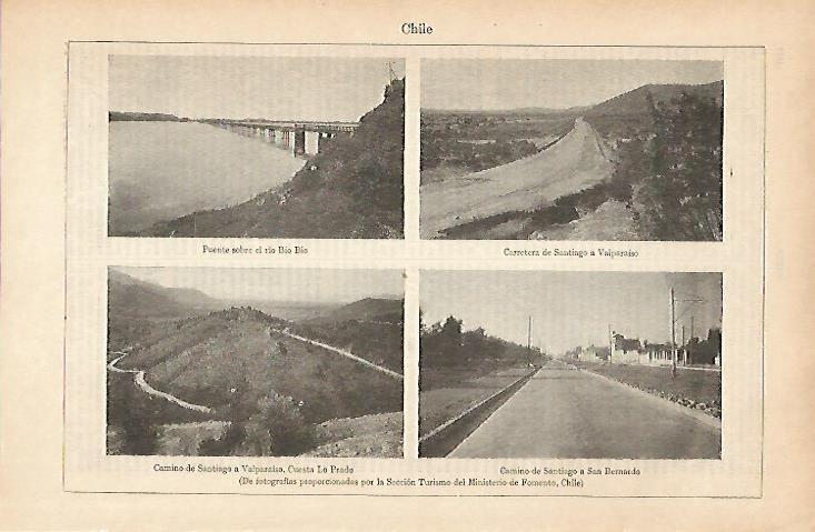 LAMINA ESPASA 25110: Puentes y carreteras de Chile