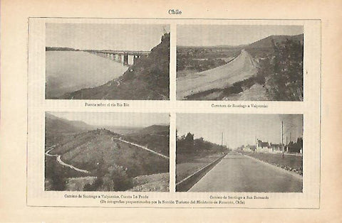 LAMINA ESPASA 25110: Puentes y carreteras de Chile