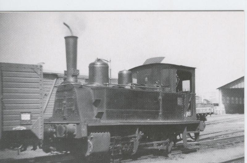 Postal 012162: Locomotora de vapor 020-0232 (MZA 602), en Delicias, Madrid, años 60