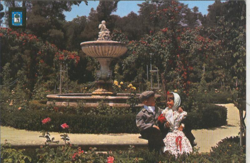 Postal 005348 : Rosaleda del parque retiro, pareja chulapones, Madrid