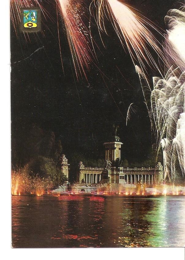Postal 030782 : Madrid. Estanque del Retiro. Fuegos Artificiales