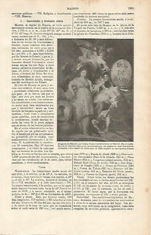 LAMINA ESPASA 1726: Alegoria de Madrid obra de Goya