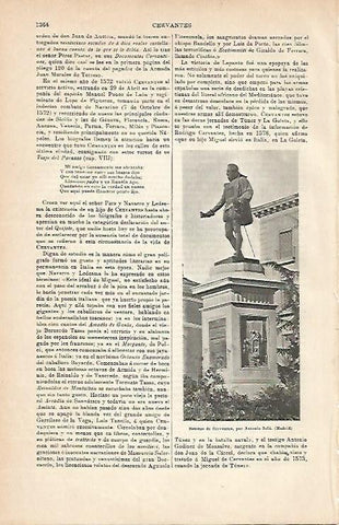 LAMINA ESPASA 2884: Estatua de Cervantes en Madrid