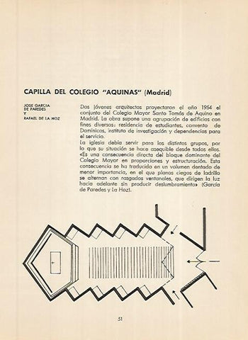 LAMINA 3609: Planta de la Capilla del Colegio Aquinas. Madrid