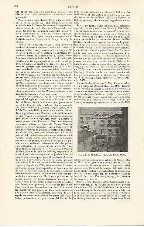 LAMINA ESPASA 16765: Una calle de Madrid por Prieto Muñoz