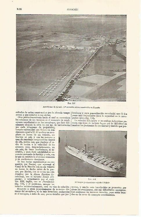LAMINA ESPASA 19126: Aerodromo de Getafe Madrid