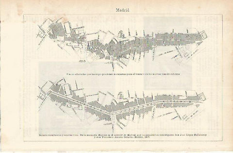 LAMINA ESPASA 1723: Planos urbanisticos de Madrid 1907