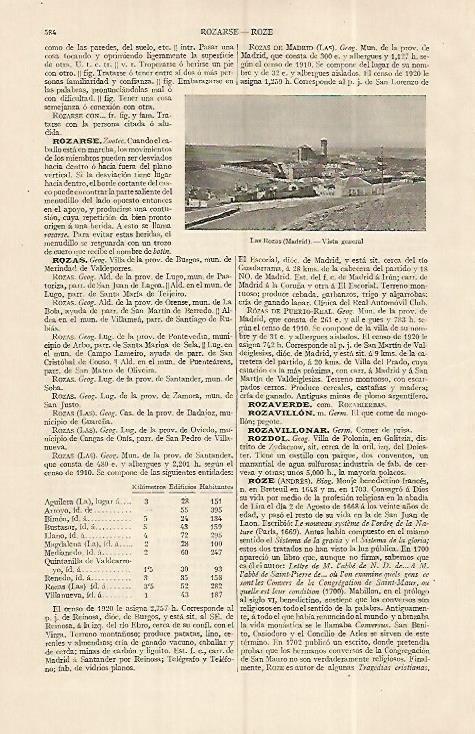 LAMINA ESPASA 19297: Vista de Las Rozas Madrid