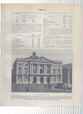 Lamina/sheet/feuille numerada 309/310: Ayuntamiento y Palacio das Necessidades en Lisboa