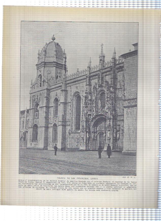 Lamina/sheet/feuille numerada 311/312: Catedral y Iglesia de los Jeronimos en Lisboa