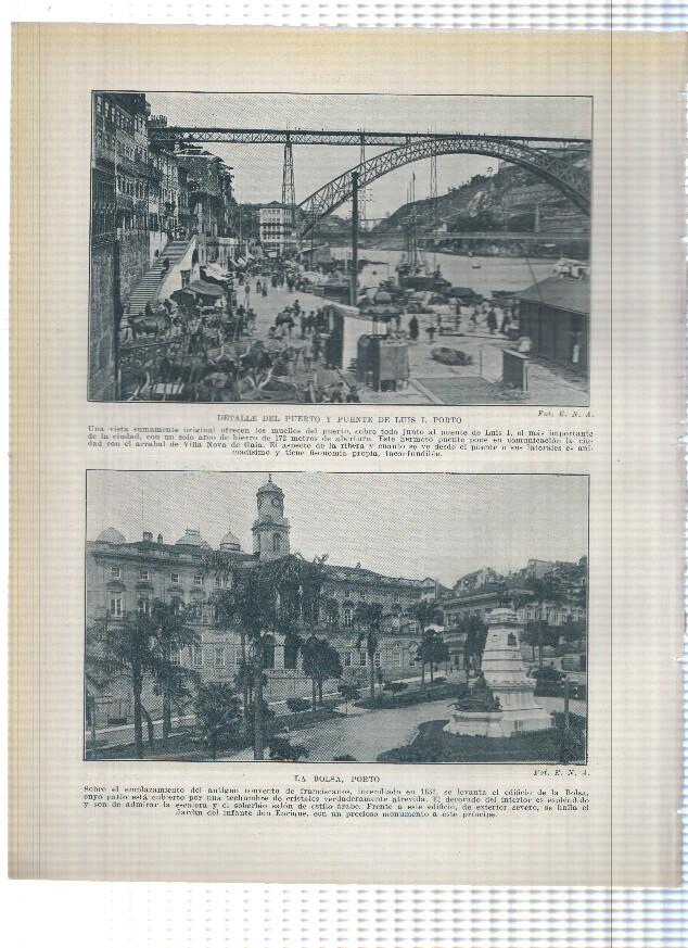 Lamina/sheet/feuille numerada 315/316: Rua dos Clerigos ,Puente de Luis I y La Bolsa de Porto