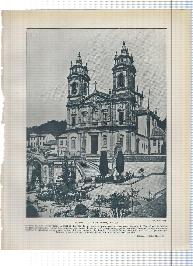 Lamina/sheet/feuille numerada 317/318: Iglesioa del Bom Jesus en Braga y La catedral de Evora