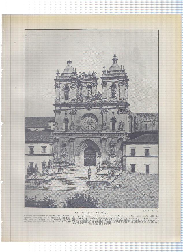 Lamina/sheet/feuille numerada 321/322: La abadia de Alcobaça y Iglesia de Nuestra Señora de Oliveira de Guimaraes