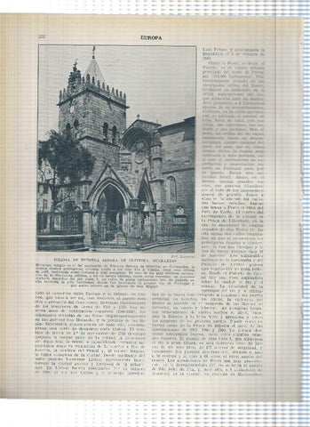 Lamina/sheet/feuille numerada 321/322: La abadia de Alcobaça y Iglesia de Nuestra Señora de Oliveira de Guimaraes