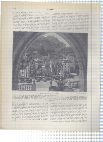 Lamina/sheet/feuille numerada 323/324: Iglesia del convento de Cristo en Thomar y Vista parcial de Cintra